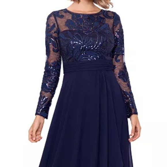 XSCAPE
shimmer Embroidered-bodice navy blue Dress Gown size 8 or 10 or 12 - Picture 6 of 15